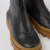 Brutus Black Leather Zip-up Boots