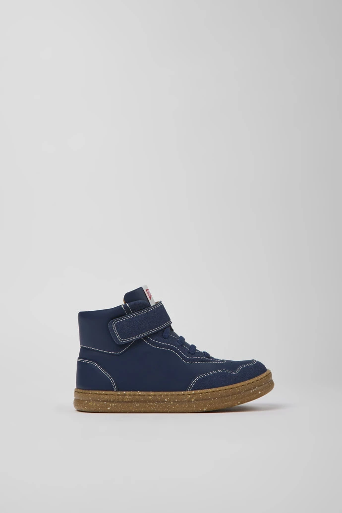 Runner Dark Blue Leather And Nubuck Ankle Boots For Kids - Image 2