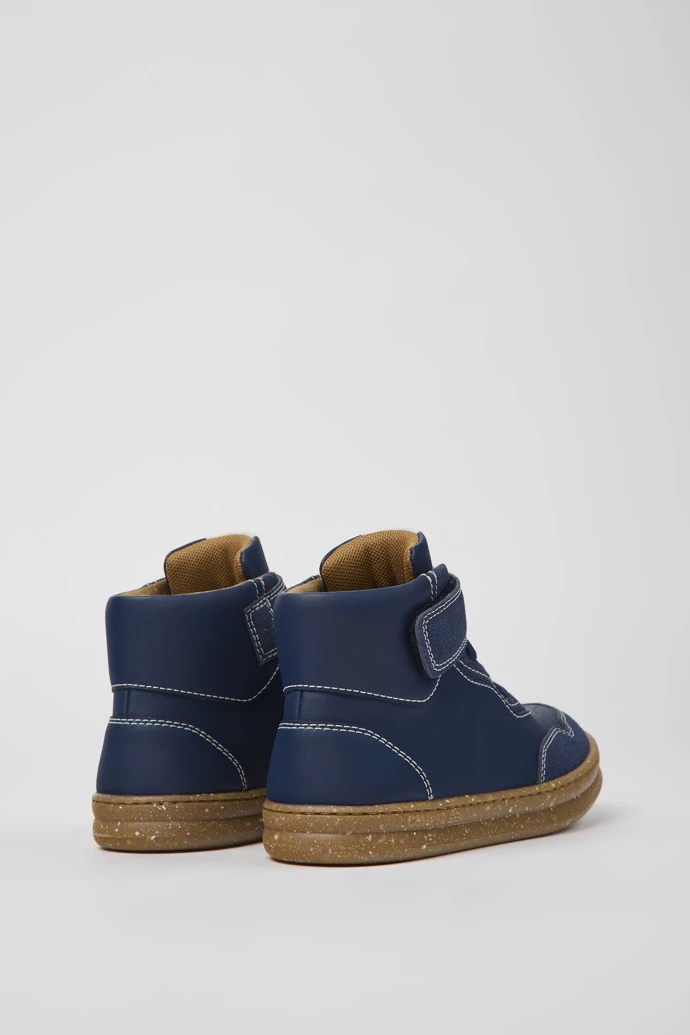 Runner Dark Blue Leather And Nubuck Ankle Boots For Kids - Image 3