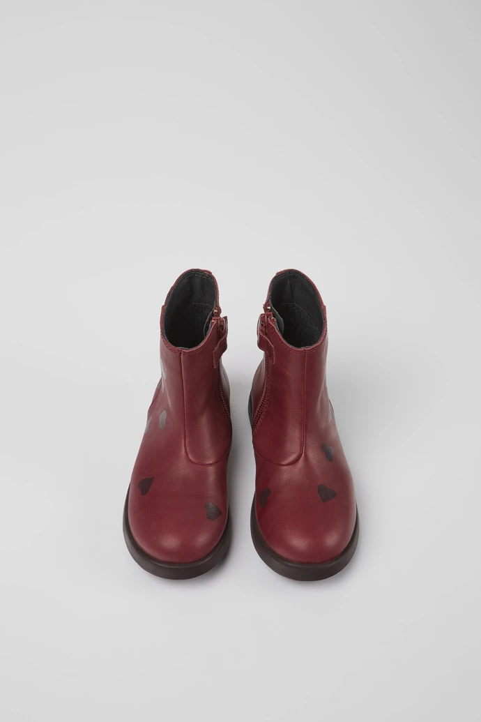 Twins Burgundy Leather Ankle Boots For Kids - Image 4
