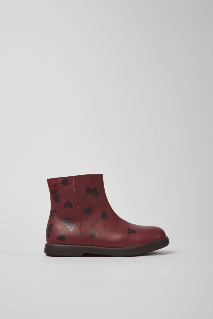 Twins Burgundy Leather Ankle Boots For Kids - Image 2