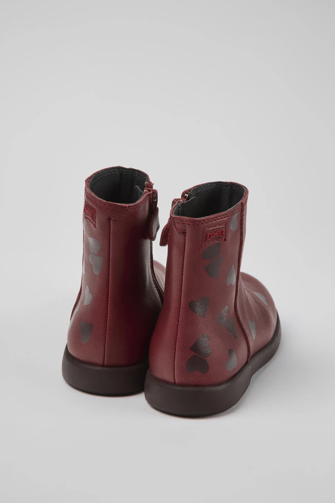 Twins Burgundy Leather Ankle Boots For Kids - Image 3
