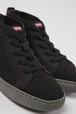 Peu Touring Black Textile Ankle Boots For Kids