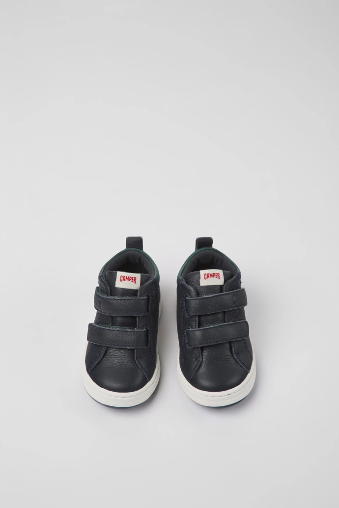 Runner Navy Blue Leather Sneakers For Kids - Image 4