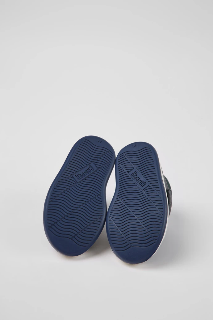 Runner Navy Blue Leather Sneakers For Kids - Image 5