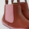 Peu Red And Pink Leather Boots For Kids